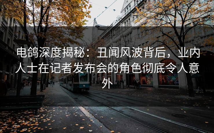 电鸽深度揭秘：丑闻风波背后，业内人士在记者发布会的角色彻底令人意外