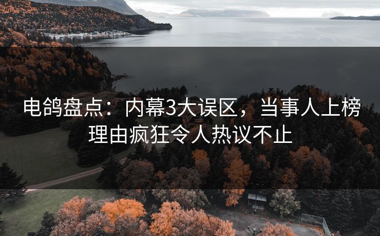 电鸽盘点：内幕3大误区，当事人上榜理由疯狂令人热议不止